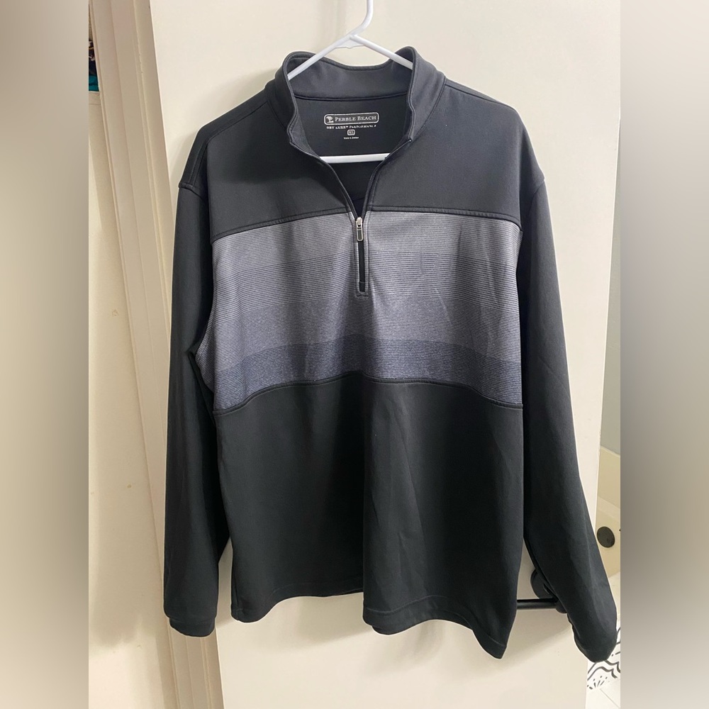 Pebble‎ Beach Dry Luxe Black Performance Pullover Men’s XL - Picture 2 of 6